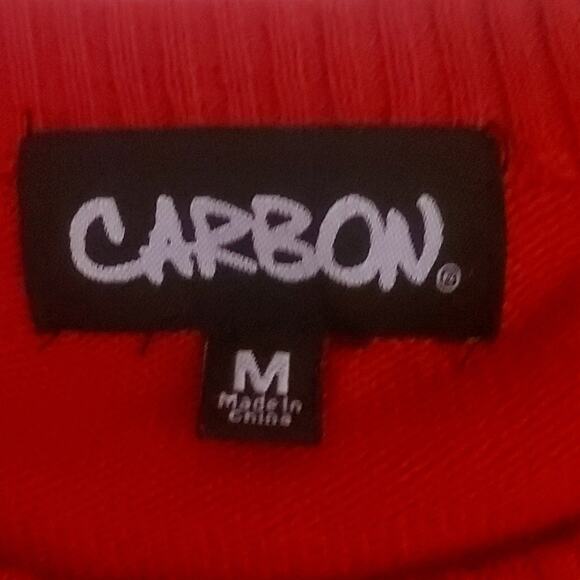 Carbon Christmas Santa Striped Red/Tan Sweater M Holiday Ugly Winter Party Cozy - Picture 8 of 10